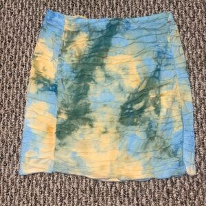 ASOS Blue and Yellow Tie-Dye Mini Skirt